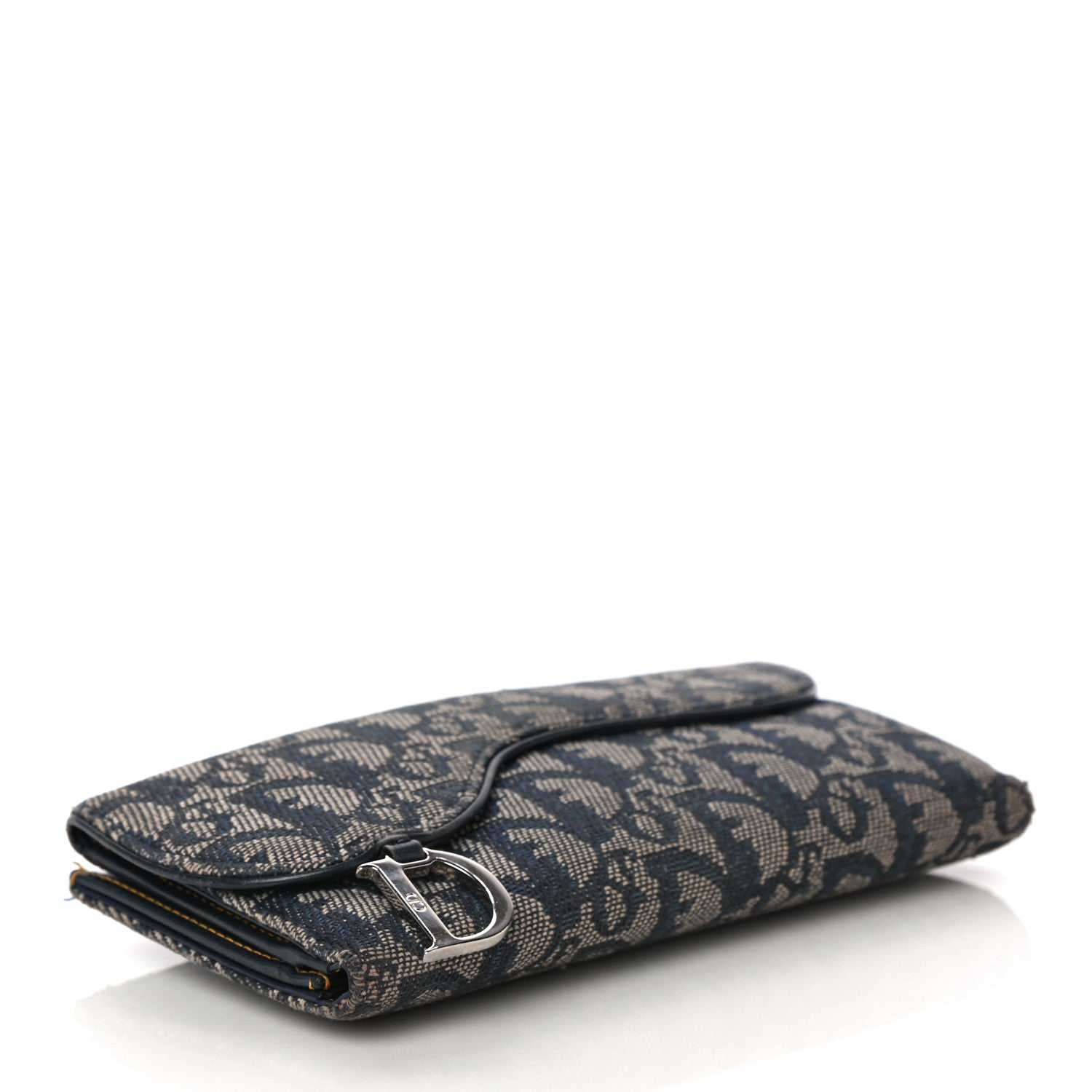 Christian Dior Monogram Saddle Wallet Navy 4 of 13