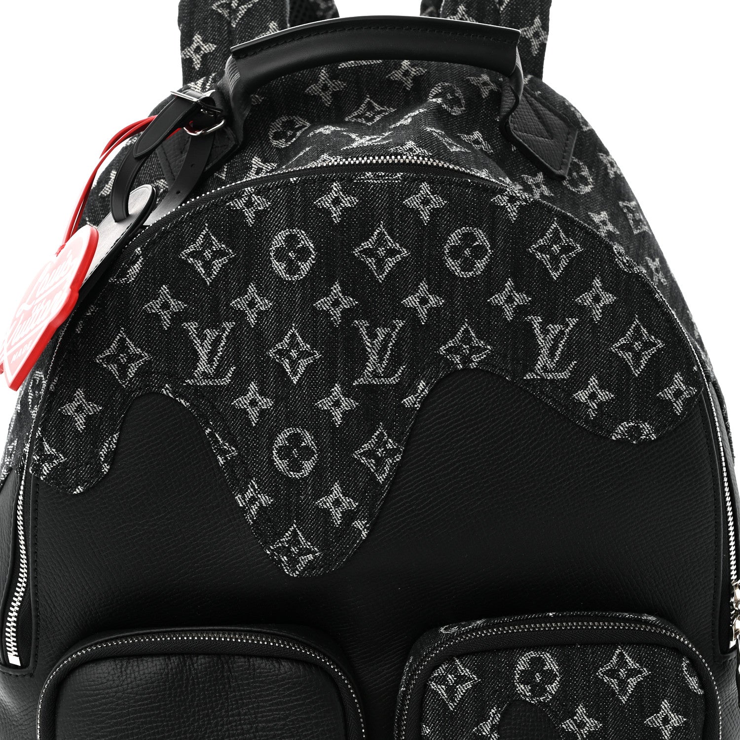 Louis Vuitton X NIGO Taurillon Monogram Denim Drip Campus Backpack Black 7 of 10