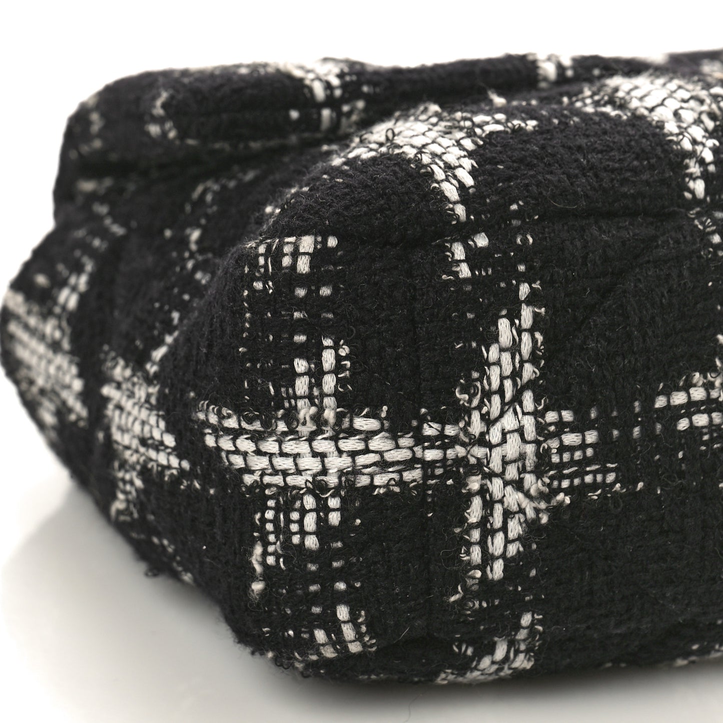 Tweed Quilted Large Chanel 19 Flap Black White