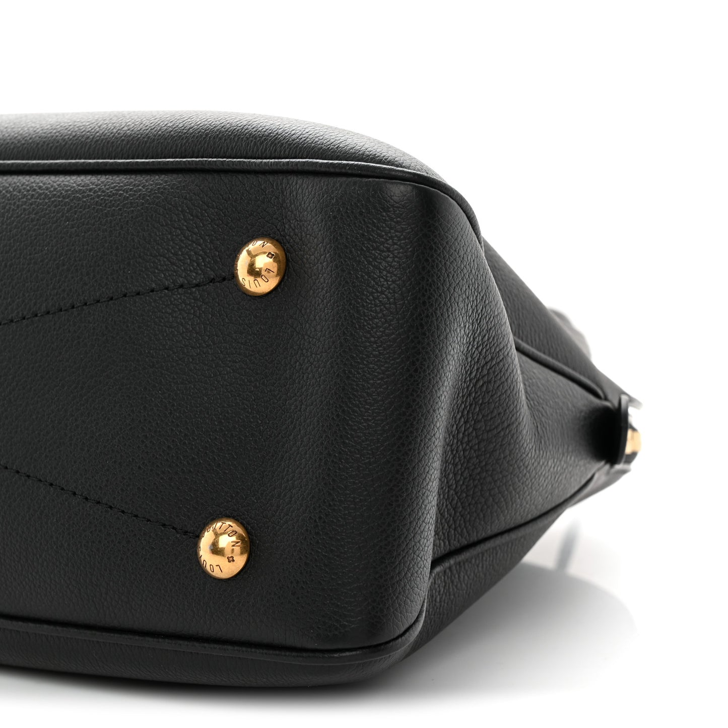 Grained Calfskin Low Key Duffle Tote Black