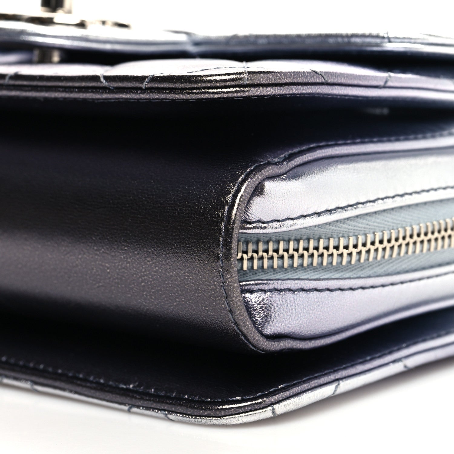 Chanel Metallic Lambskin Like A Wallet Flap Silvery Black 11 of 11