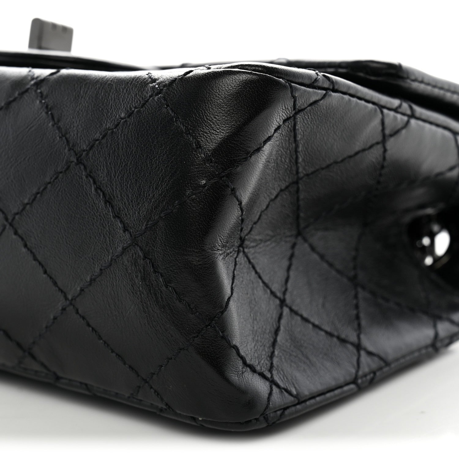 Chanel Aged Calfskin Quilted 2.55 Reissue Mini Flap So Black 10 of 11