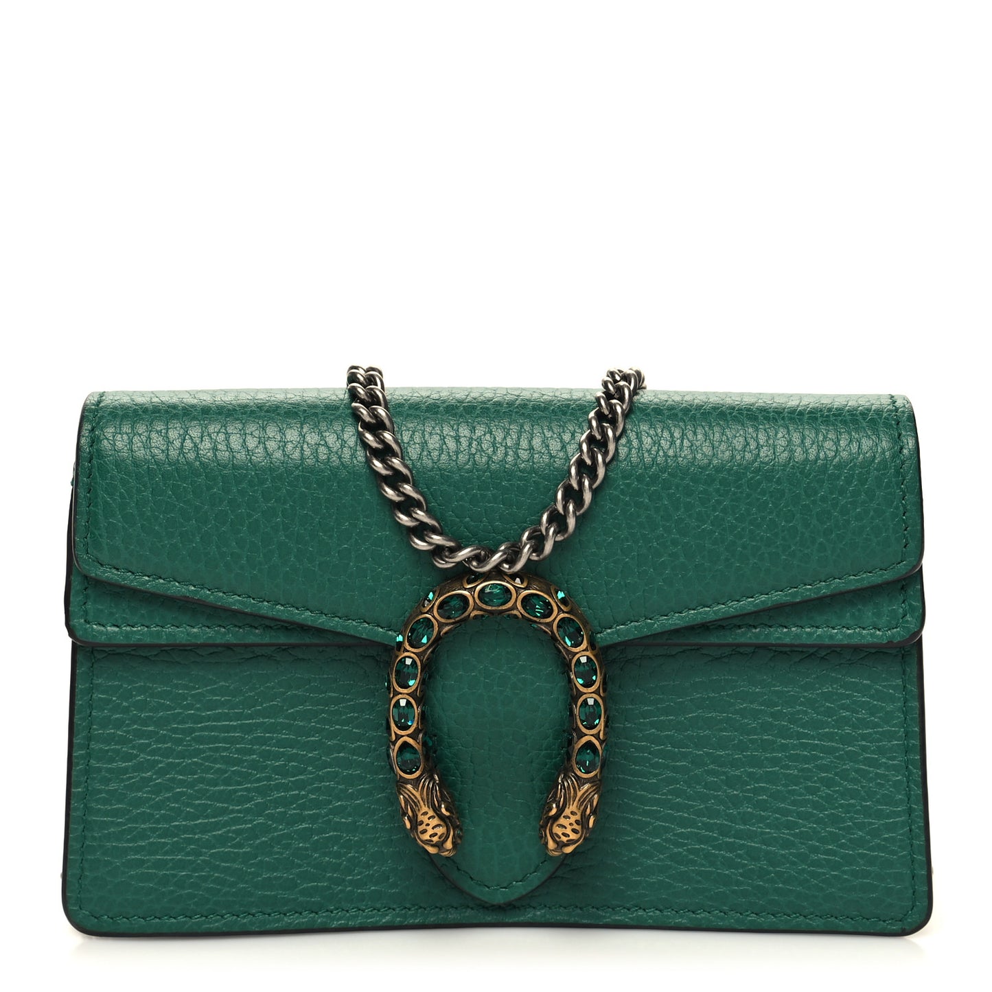 Dollar Calfskin Crystal Super Mini Dionysus Shoulder Bag Emerald