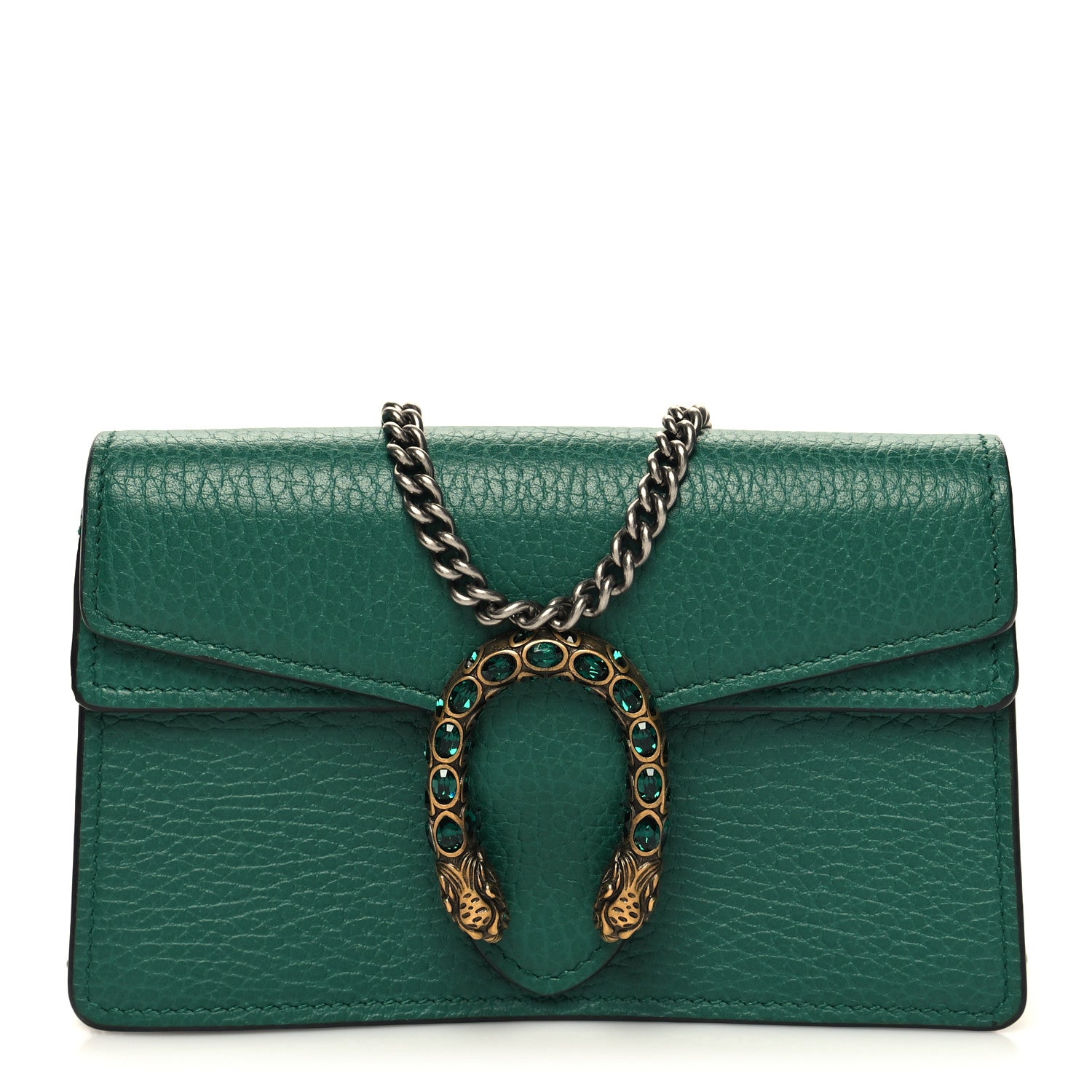 Gucci Dollar Calfskin Crystal Super Mini Dionysus Shoulder Bag Emerald 1 of 10