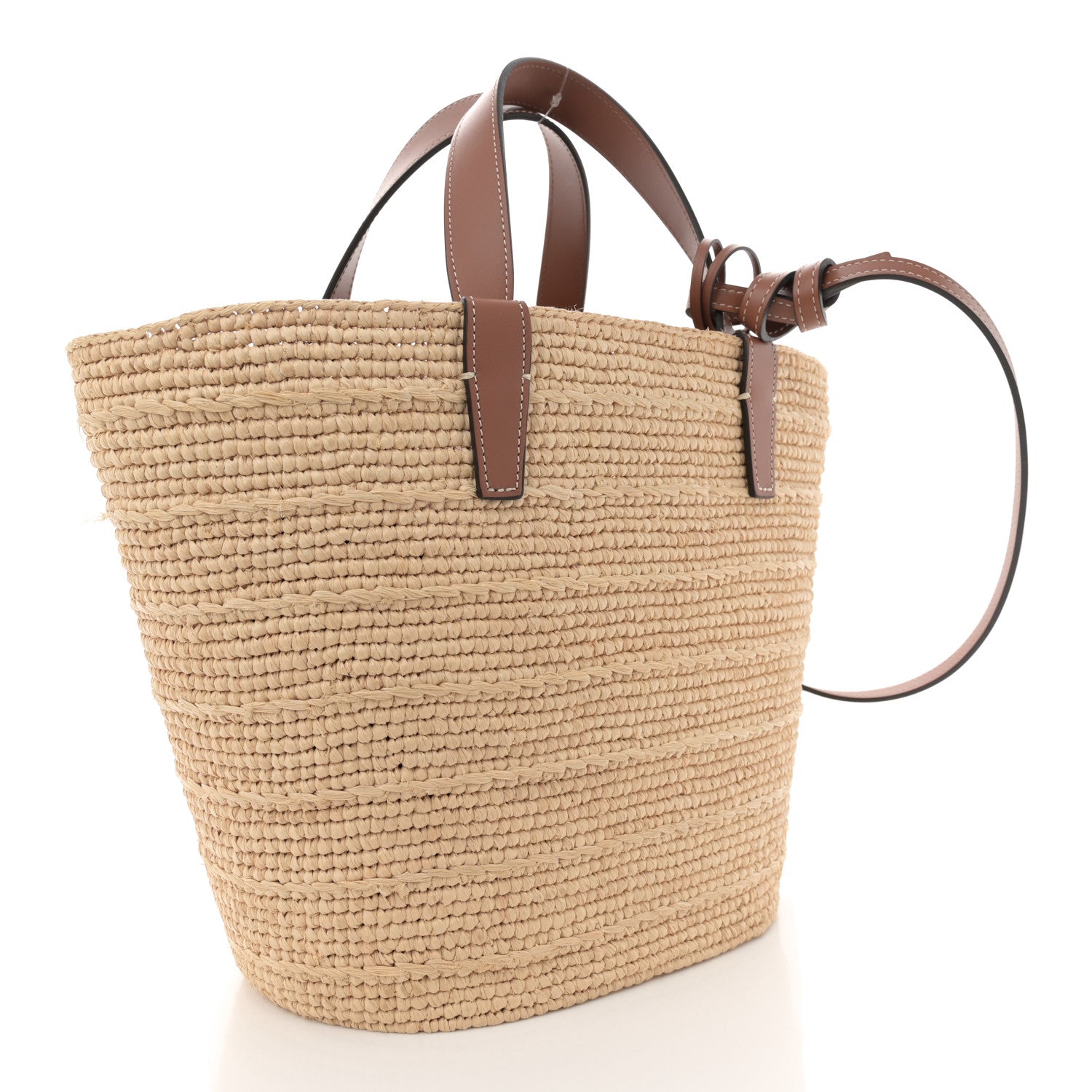 Celine Raffia Calfskin Triomphe Teen Panier Tan 4 of 10