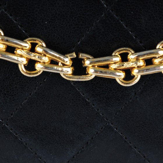 Lambskin Quilted Medium Bijoux Chain Double Flap Black