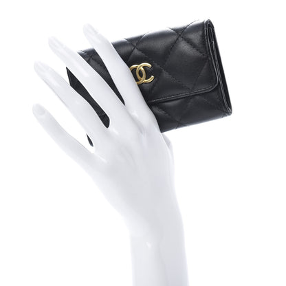 Chanel Lambskin Quilted Flap Card Holder Black 2 of 11