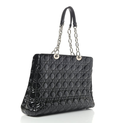 Christian Dior Patent Cannage Large Dior Soft Shopping Tote Black 3 of 10