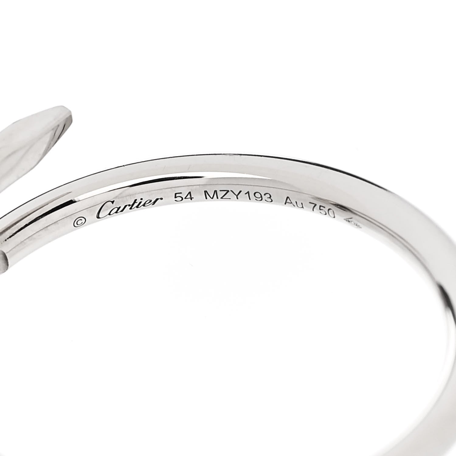 Cartier 18K White Gold Small Juste Un Clou Ring 54 7 5 of 6