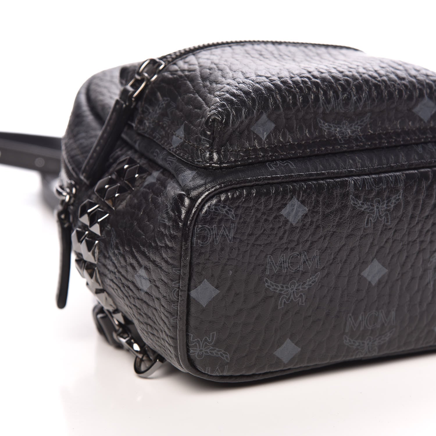 MCM Visetos Side Stud X-Mini Stark Bebe Boo Backpack Black 11 of 18
