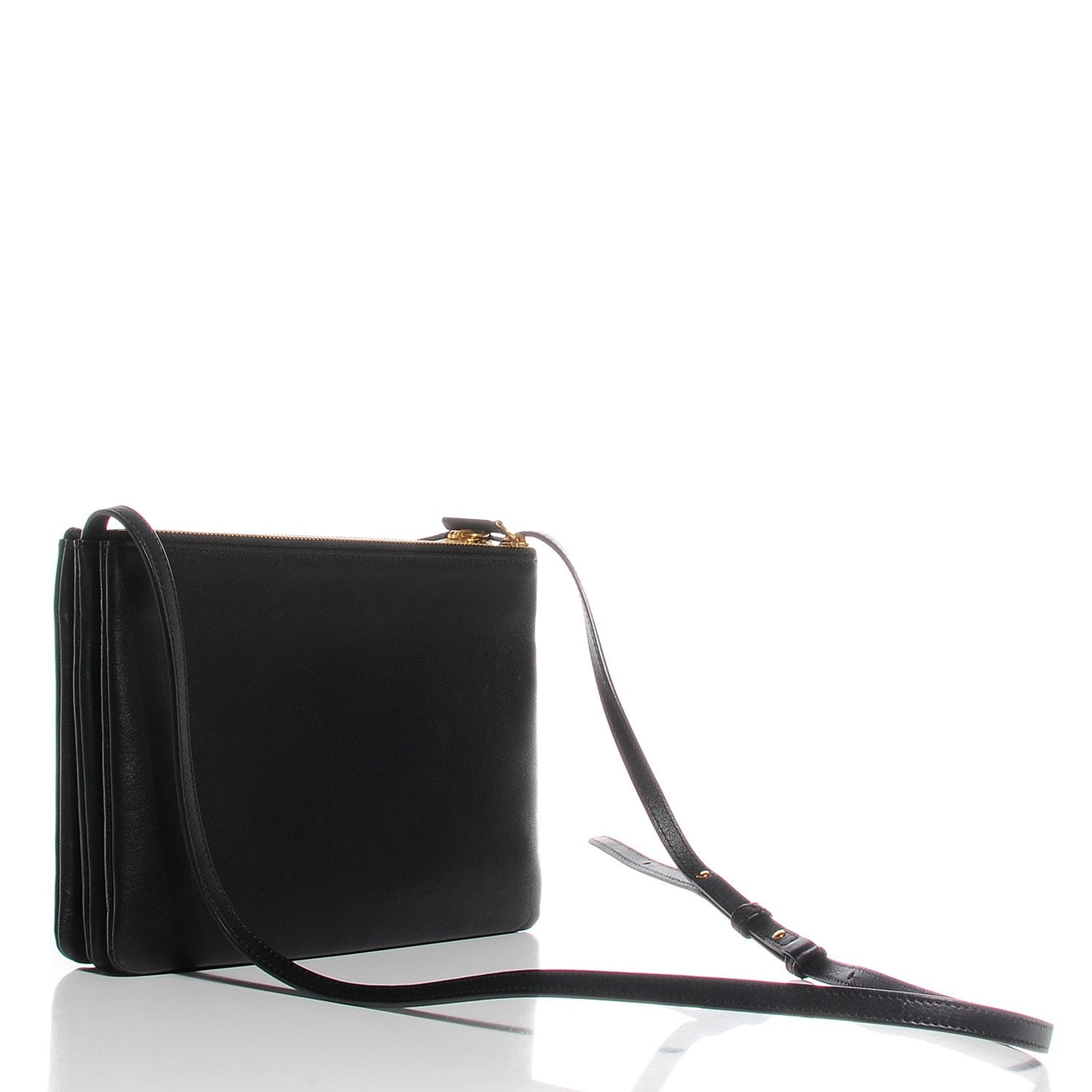 Lambskin Large Trio Crossbody Bag Black
