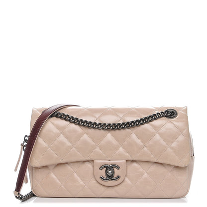 Chanel Glazed Calfskin Quilted Medium Duo Flap Light Pink 1 of 11