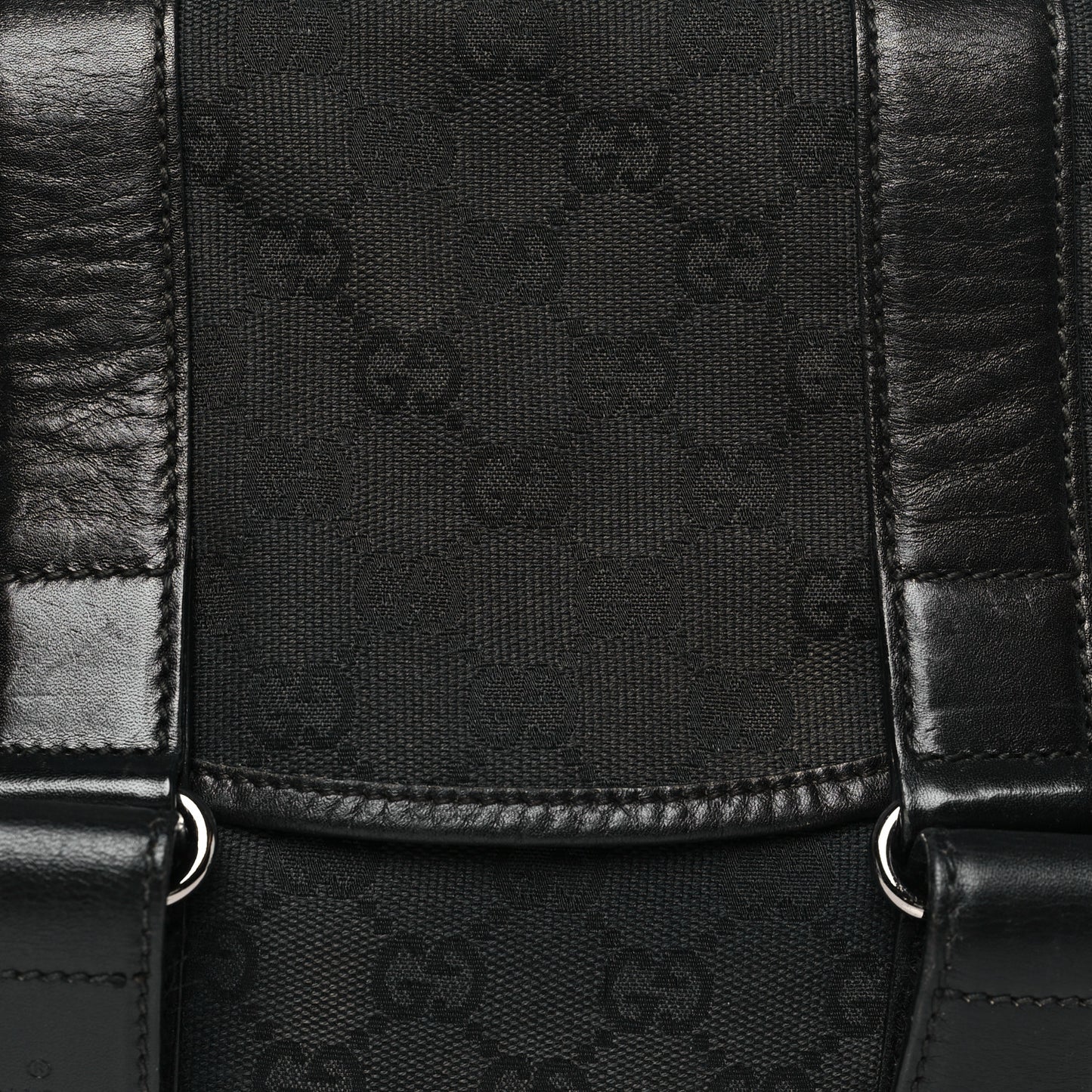 Monogram Small Double Buckle Flap Messenger Bag Black