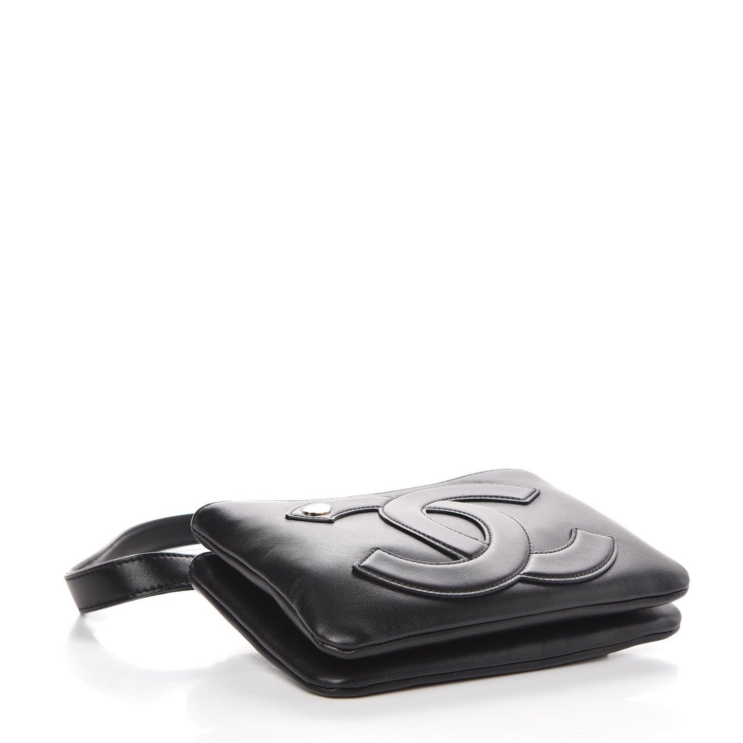 Lambskin CC Mania Waist Belt Bag Black