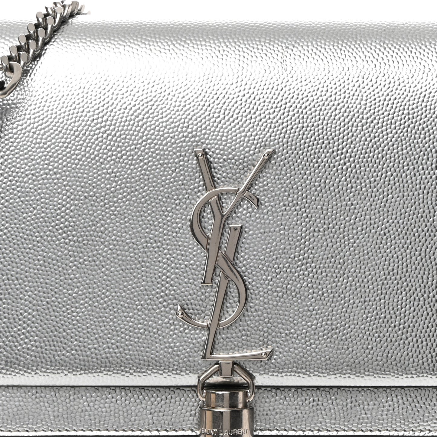 Grain De Poudre Clasic Kate Monogram Tassel Chain Wallet Argento