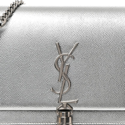 Saint Laurent Grain De Poudre Clasic Kate Monogram Tassel Chain Wallet Argento 8 of 15