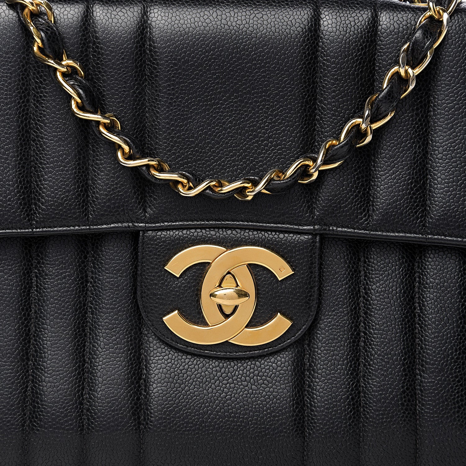 Chanel Caviar Vertical Quilted Jumbo Single Flap Black 13 of 14