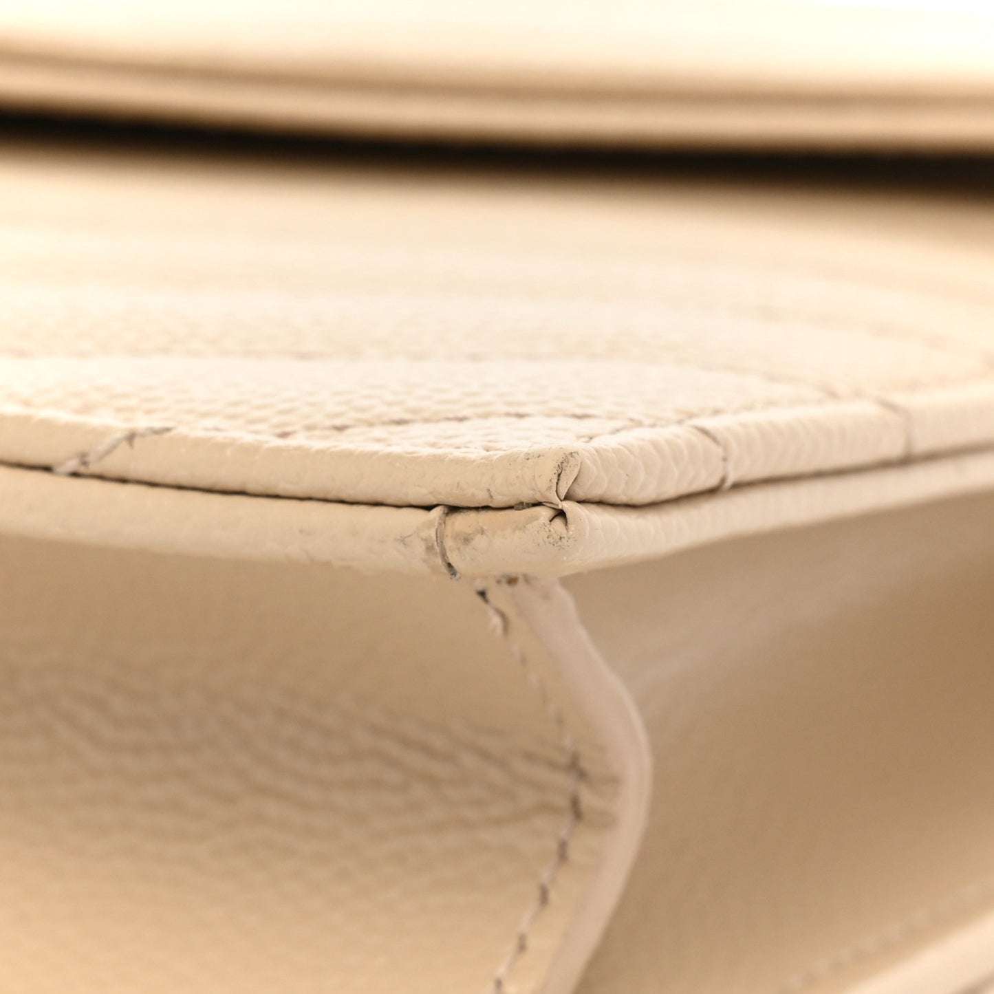 Grain De Poudre Matelasse Chevron Monogram Envelope Chain Wallet Nude Powder