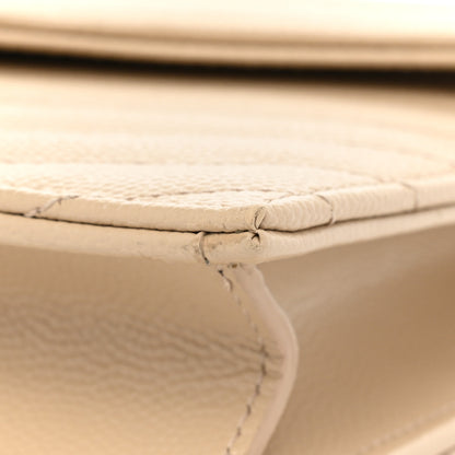 Saint Laurent Grain De Poudre Matelasse Chevron Monogram Envelope Chain Wallet Nude Powder 10 of 12