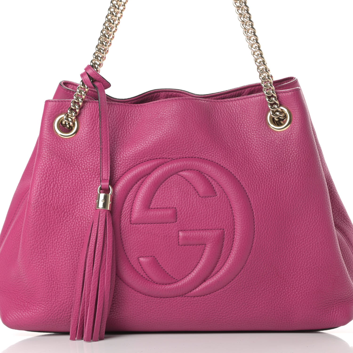Gucci Cellarius Calfskin Medium Soho Chain Shoulder Bag Bright Bouganville 8 of 19