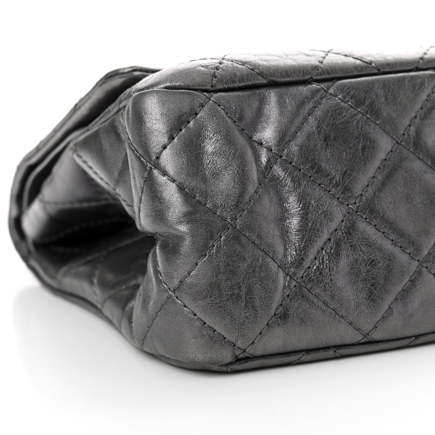Chanel Metallic Aged Calfskin Quilted 2.55 Reissue 227 Flap Dark Silver 9 of 13