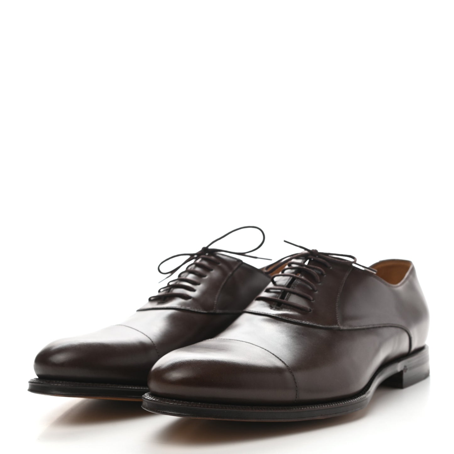 Calfskin Mens Captoe Oxford Loafers 9 Cocoa