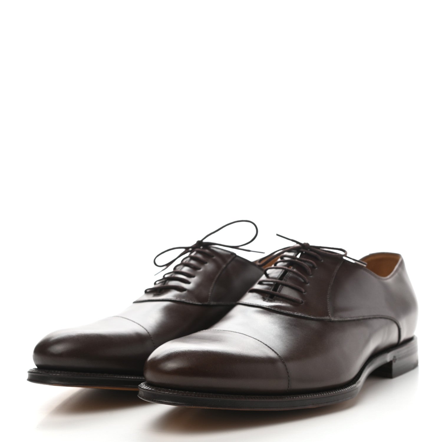 Gucci Calfskin Mens Captoe Oxford Loafers 9 Cocoa 3 of 8