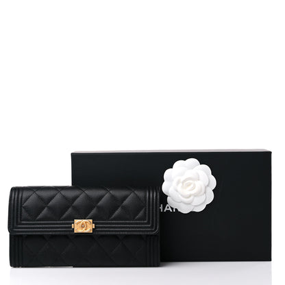 Chanel Caviar Quilted Long Boy Flap Wallet Black 13 of 13