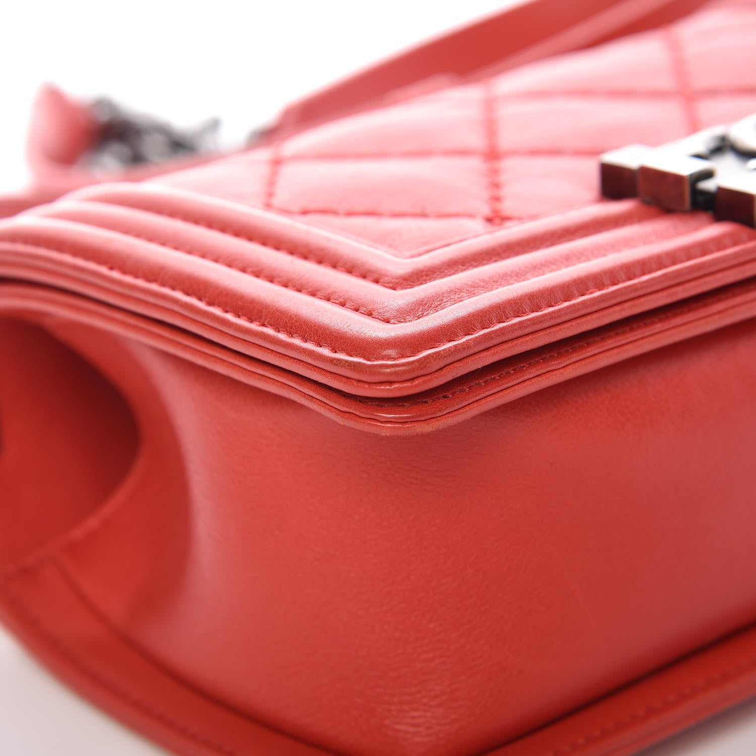 Chanel Calfskin Double Stitch Small Boy Flap Red 11 of 12