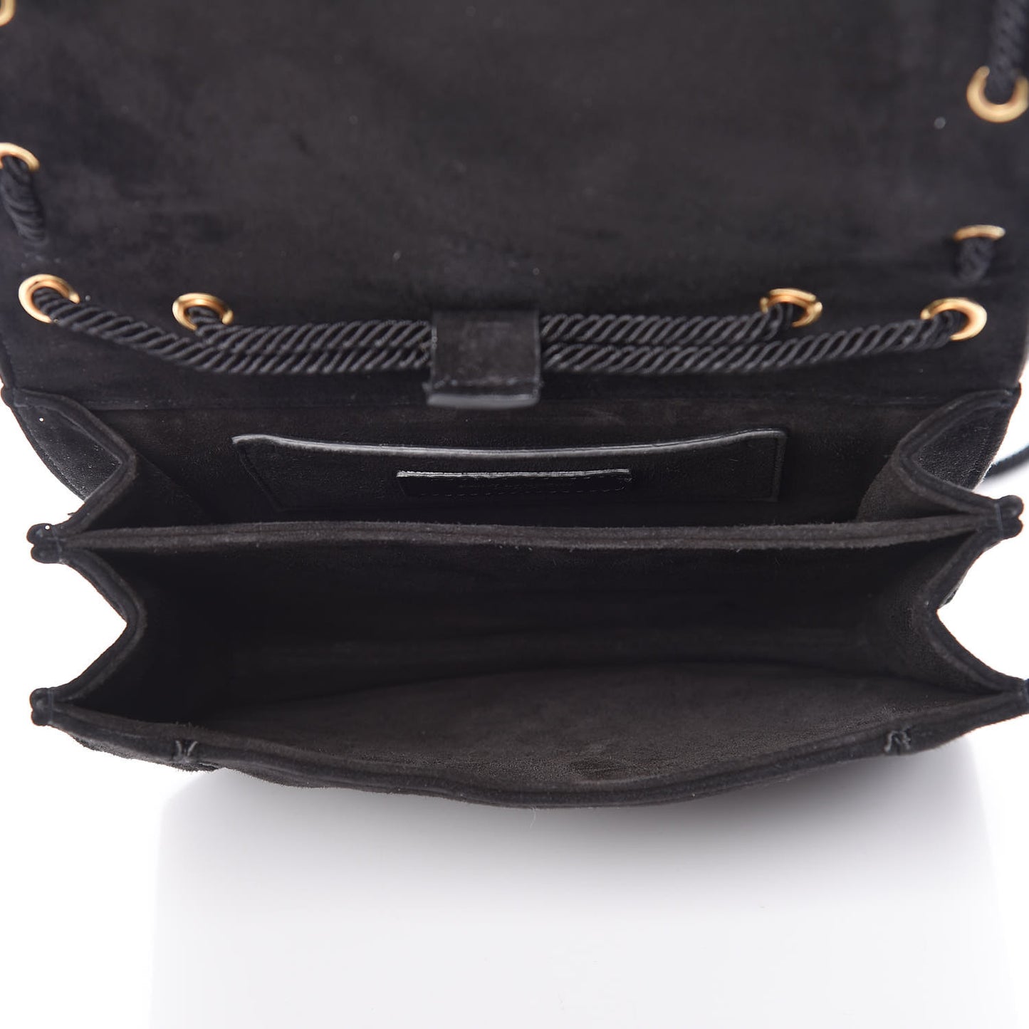 Suede Medium Monogram Fetish Satchel Black