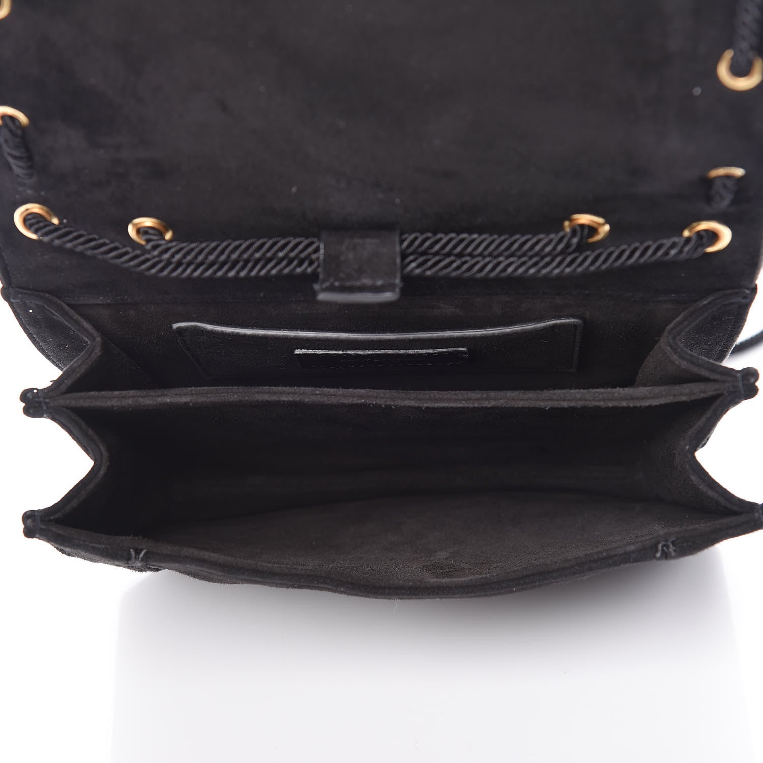 Saint Laurent Suede Medium Monogram Fetish Satchel Black 5 of 7