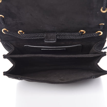 Saint Laurent Suede Medium Monogram Fetish Satchel Black 5 of 7