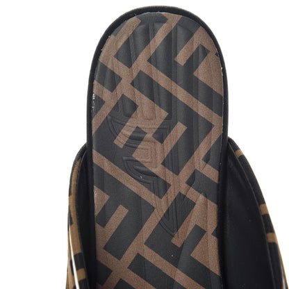 Fendi Lycra Film FF FFreedom Flat Mules 38 Tobacco Moro White 8 of 10