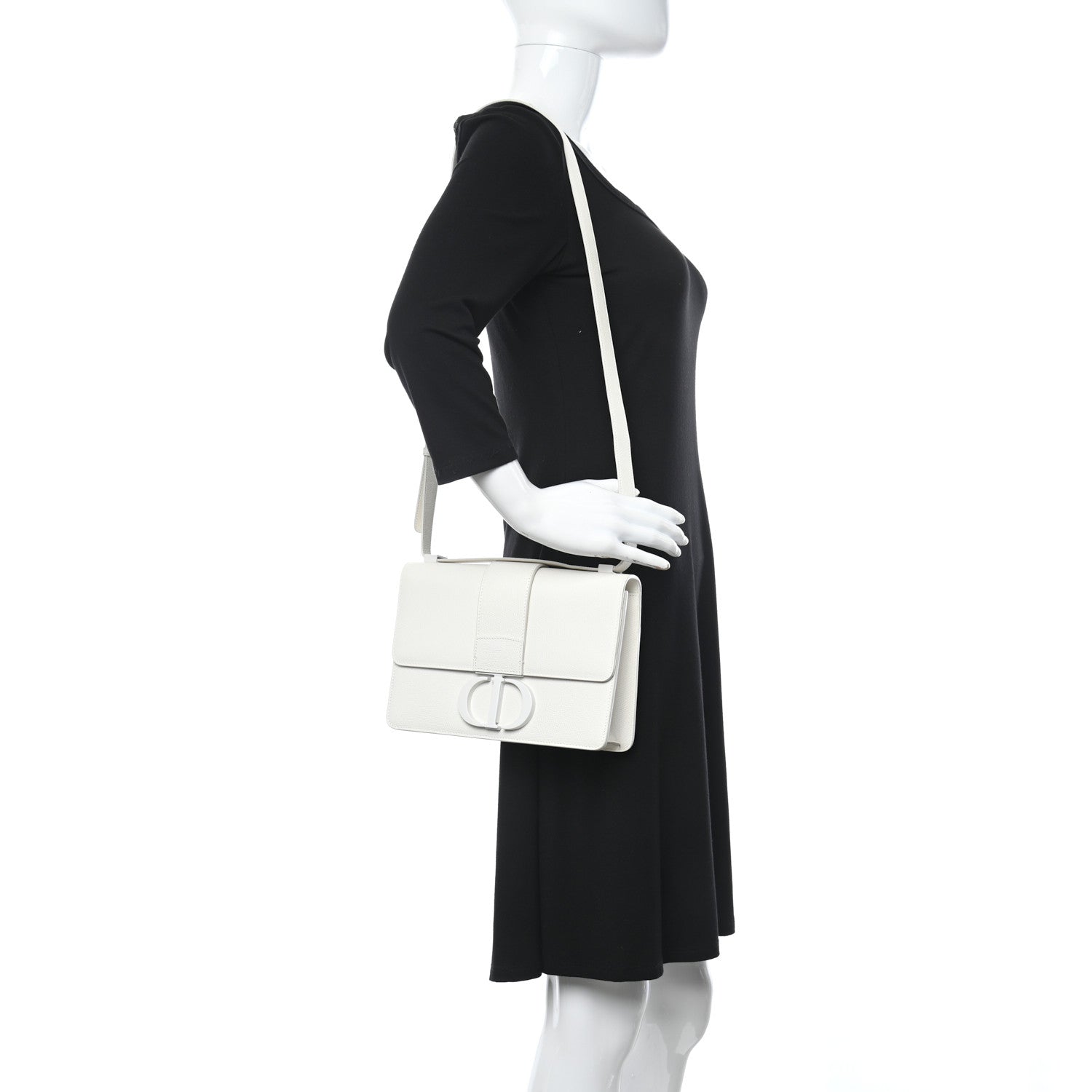 Christian Dior Ultra Matte Grained Calfskin 30 Montaigne Flap Bag White 2 of 10
