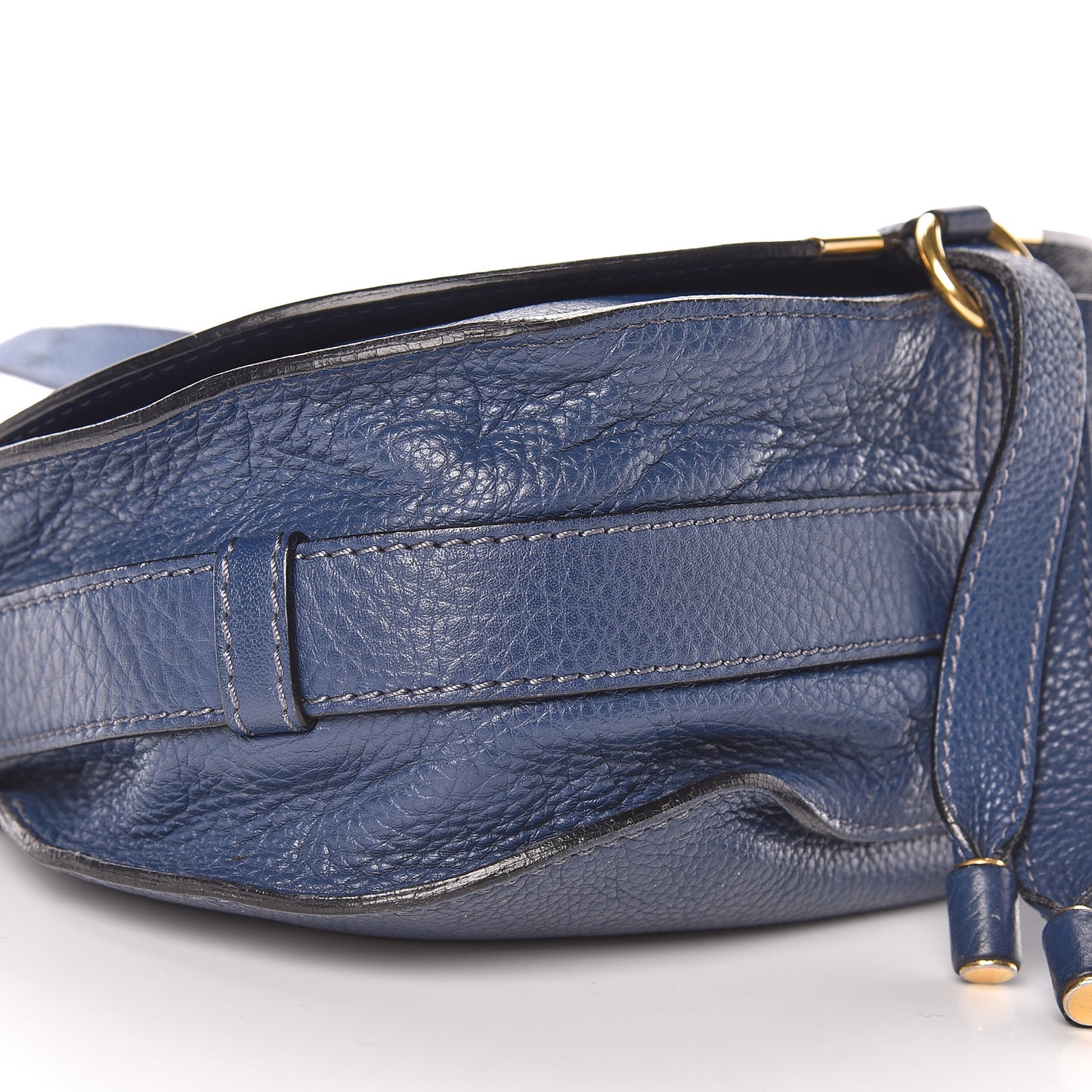 Calfskin Medium Marcie Round Crossbody Bag Royal Navy