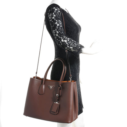 Prada City Calf Double Bag Cacao 2 of 11
