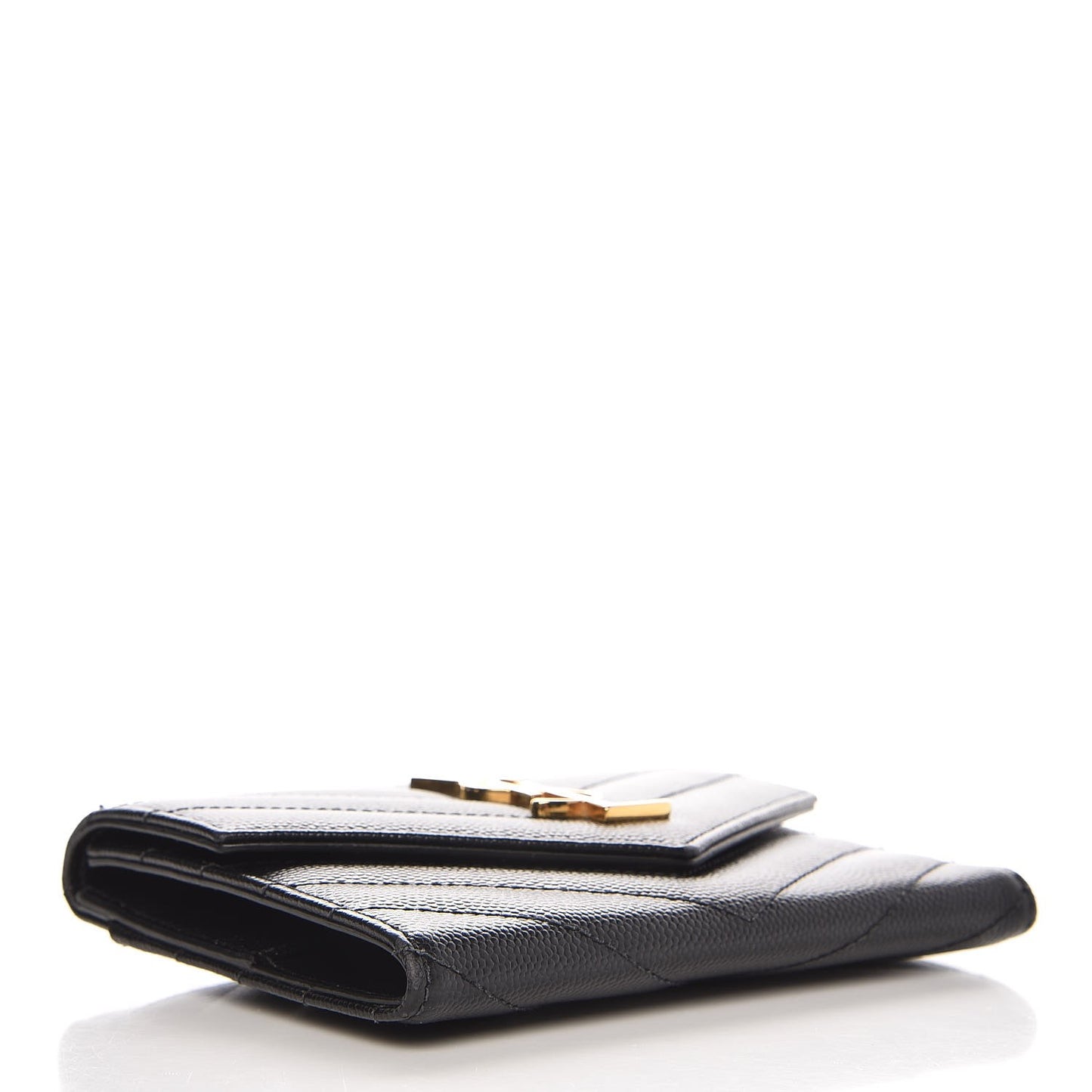 Grain De Poudre Matelasse Chevron Small Monogram Passport Case Black