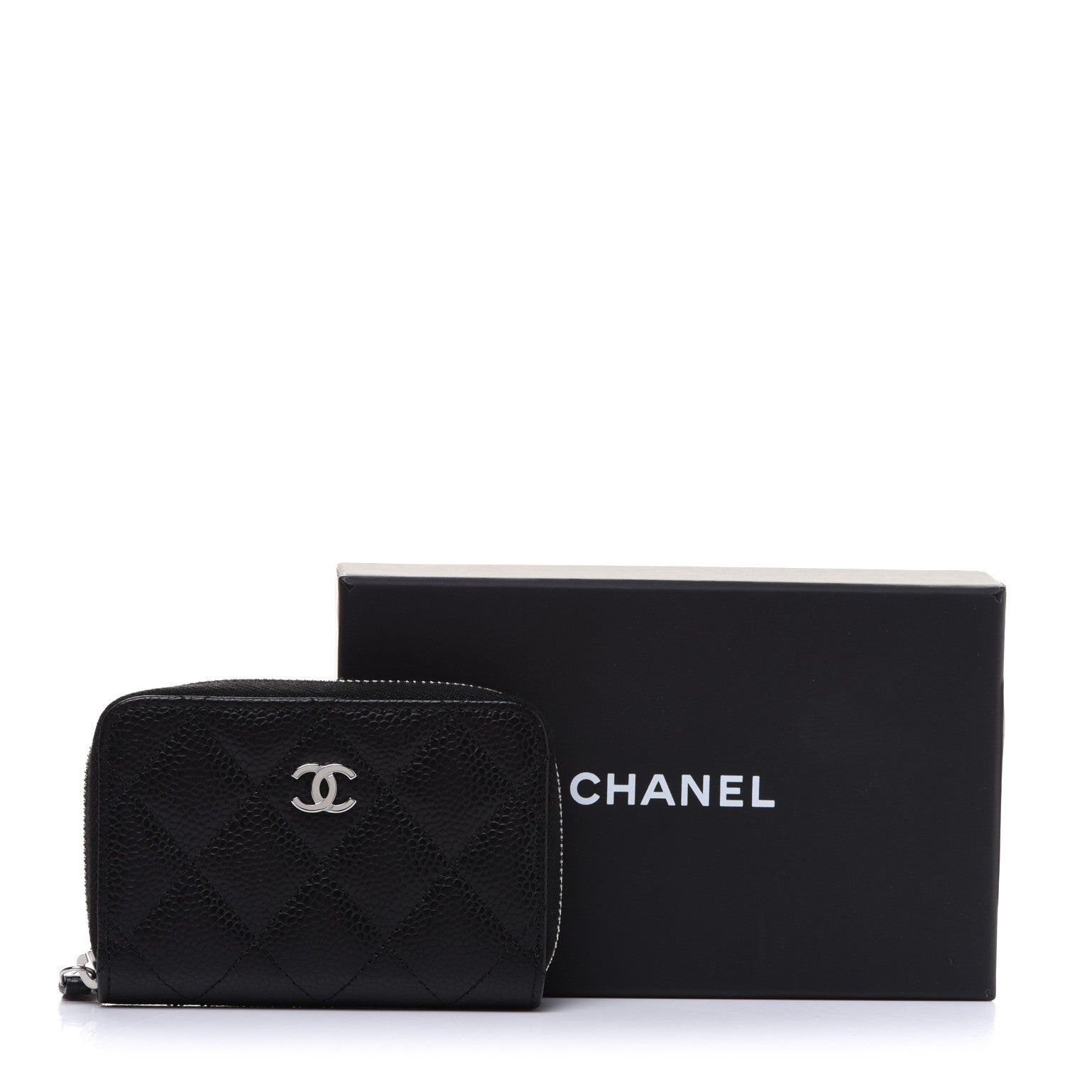 Chanel Caviar Quilted Zip Coin Purse Black 8 of 8