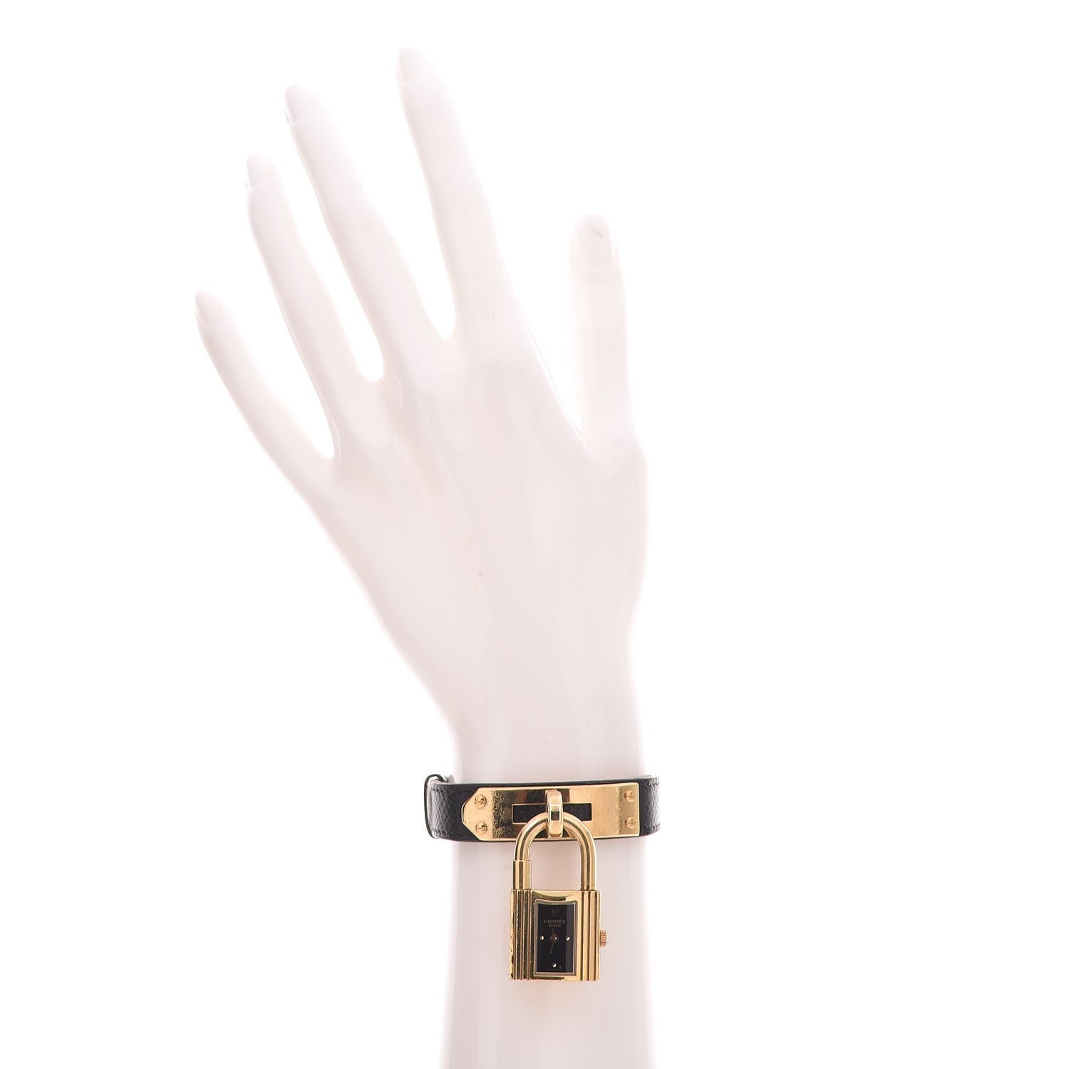 Hermes Stainless Steel Courchevel 20mm Kelly Cadena Quartz Watch Noir 2 of 12