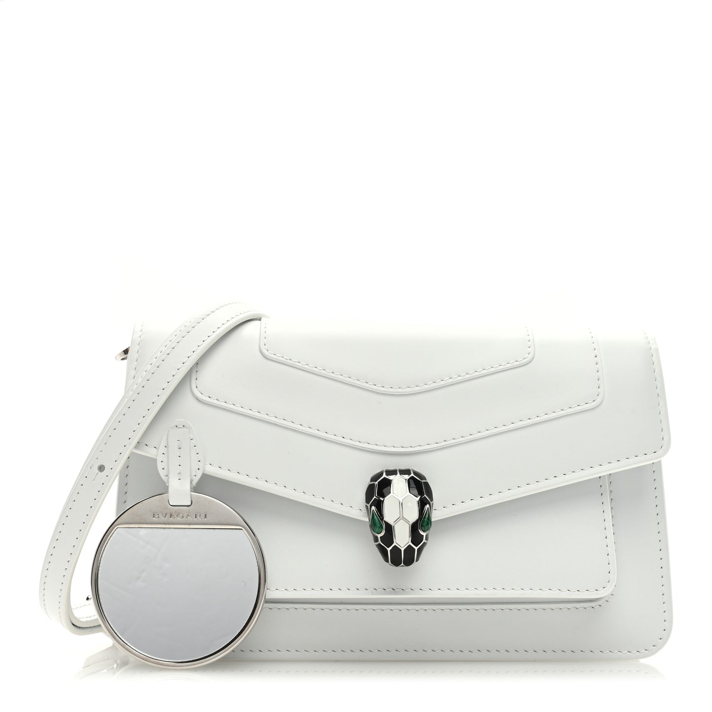 Calfskin Serpenti Forever East West Shoulder Bag Opal Grey