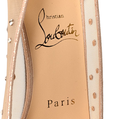 Christian Louboutin Suede Lame Crystal Strass Follies 85 Pumps 37.5 Light Silk 7 of 7