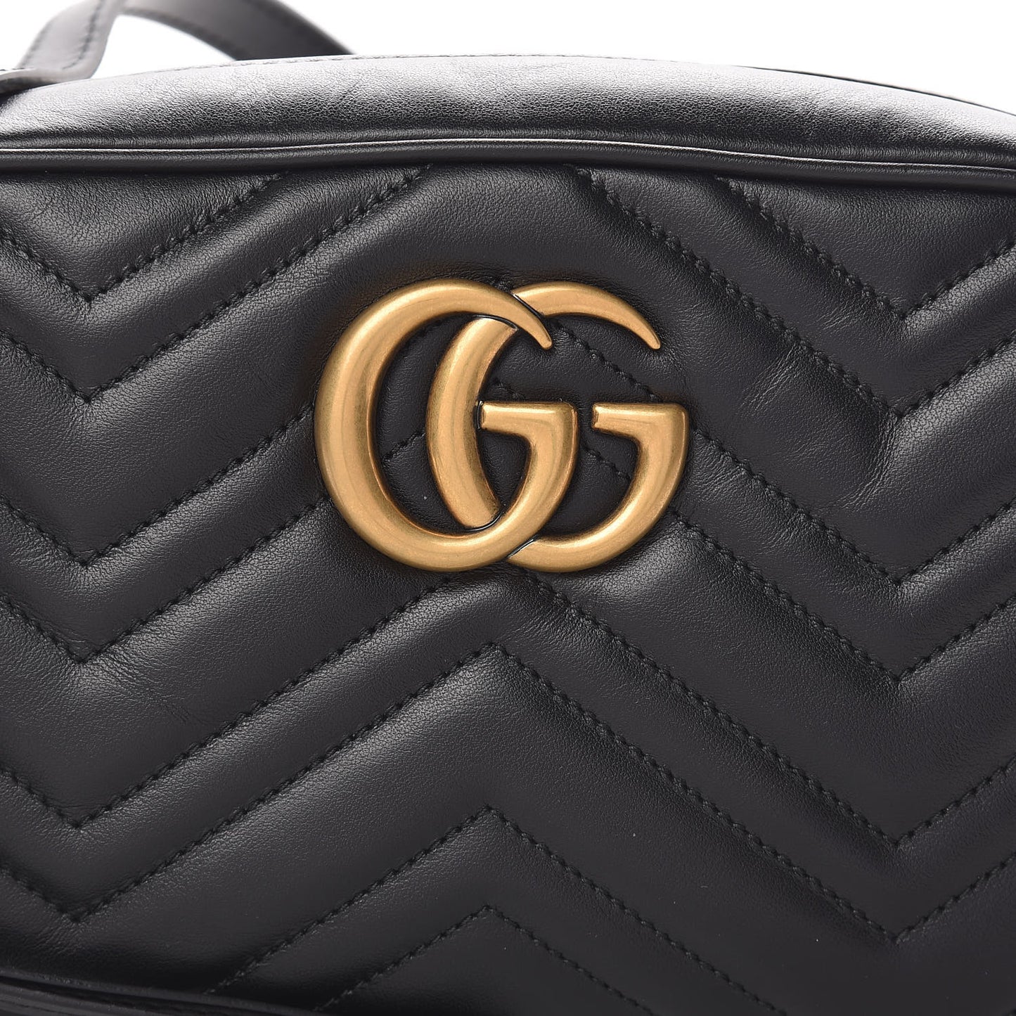 Calfskin Matelasse Small GG Marmont Chain Shoulder Bag Black