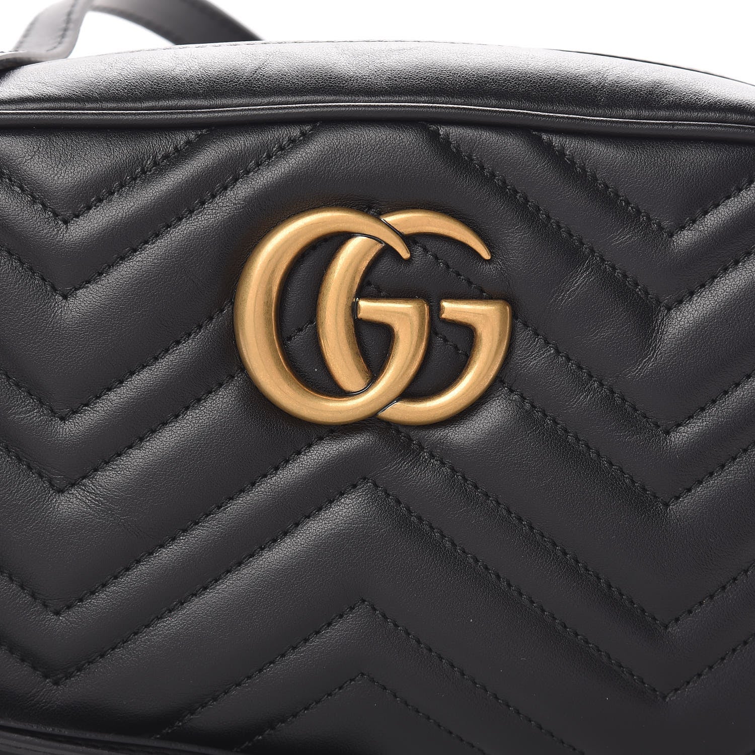 Gucci Calfskin Matelasse Small GG Marmont Chain Shoulder Bag Black 8 of 11