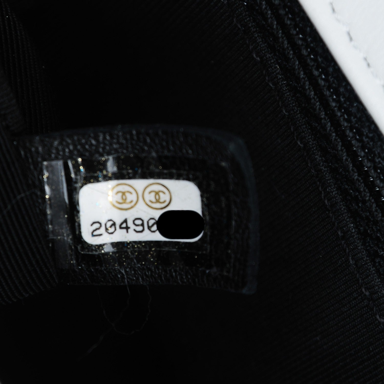 Chanel Lambskin Quilted Graphic Medium Flap Black White 8 of 8