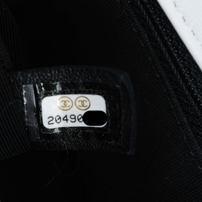 Chanel Lambskin Quilted Graphic Medium Flap Black White 8 of 8