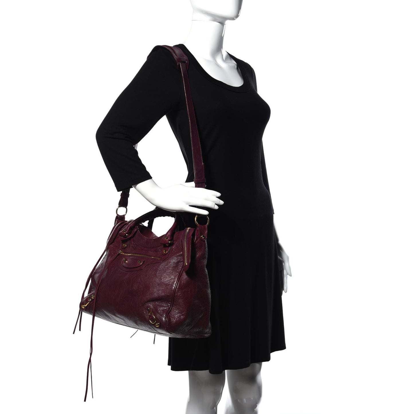 Lambskin Classic Gold Hardware Velo Violet Prune