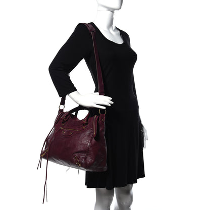 Balenciaga Lambskin Classic Gold Hardware Velo Violet Prune 2 of 17