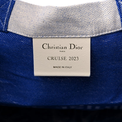 Christian Dior Canvas Print Cruise Tote Ivory Blue 6 of 8