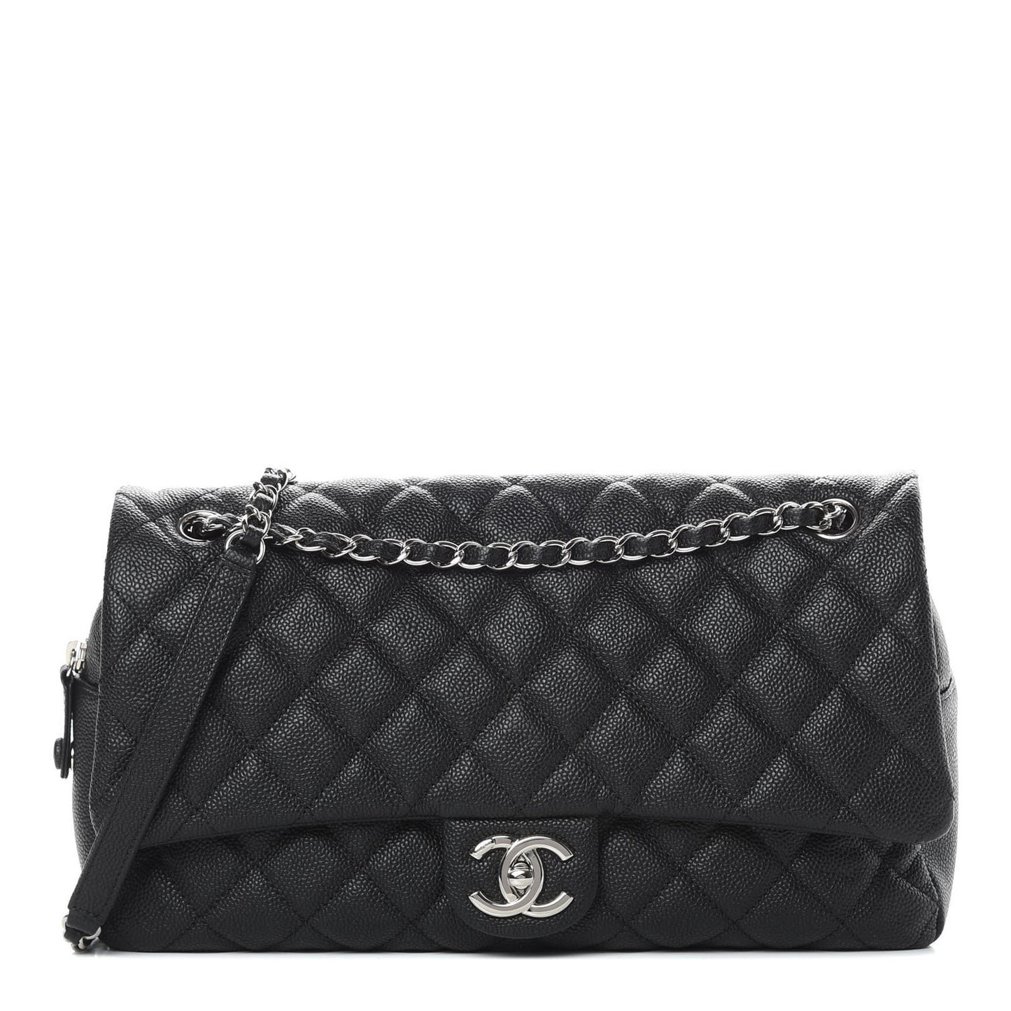 Caviar Quilted Jumbo Easy Flap Black