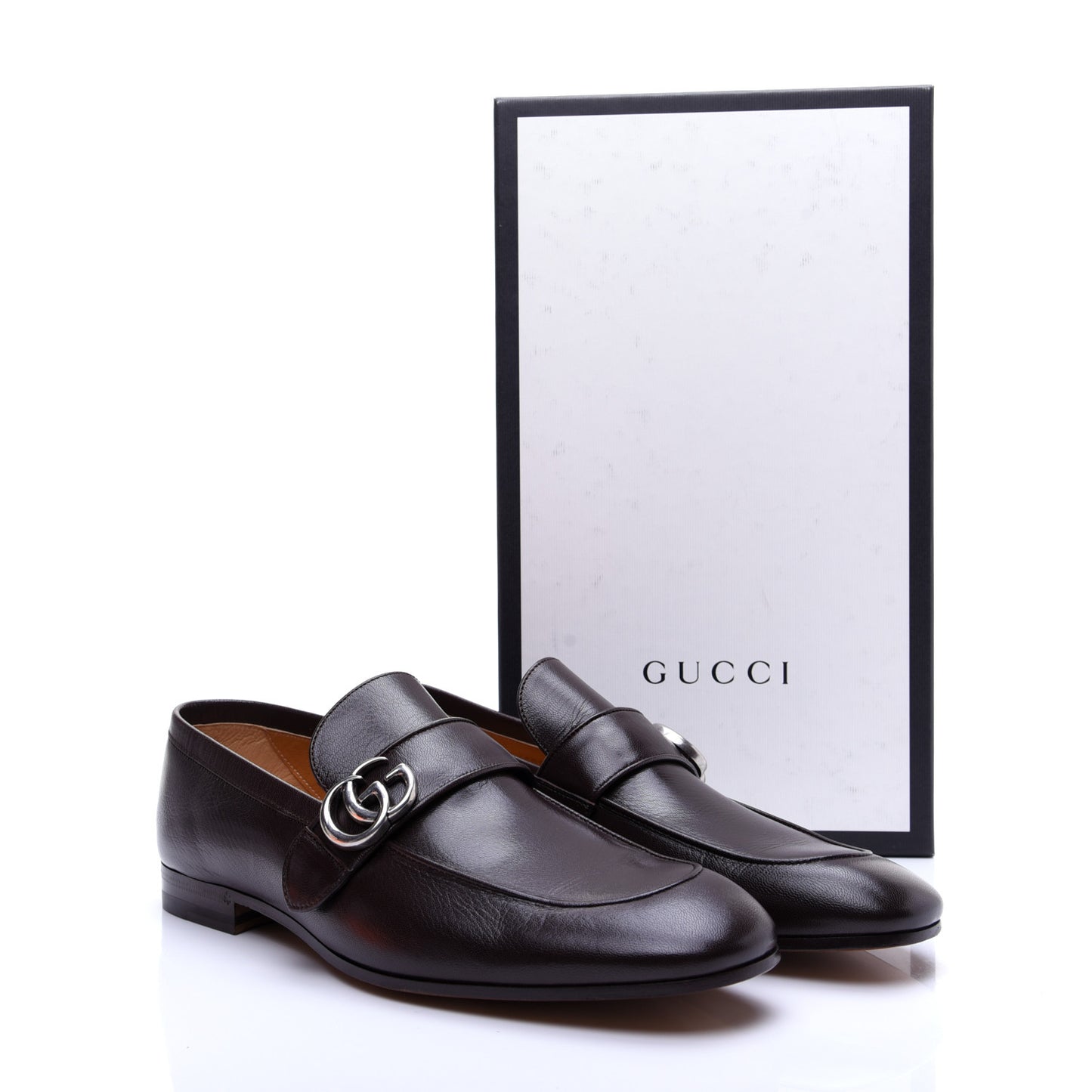 Goatskin Mens GG Loafers 9.5 Cocoa